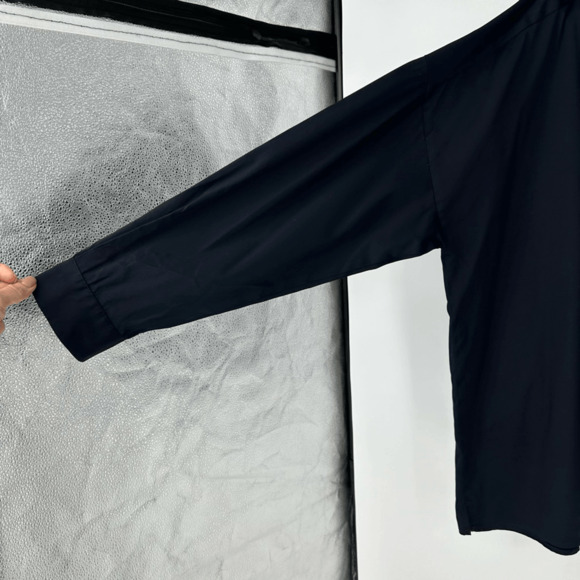 Piazza Sempione Womens Button Up Shirt Size M Black Oversized Minimalist Basic - Picture 4 of 8